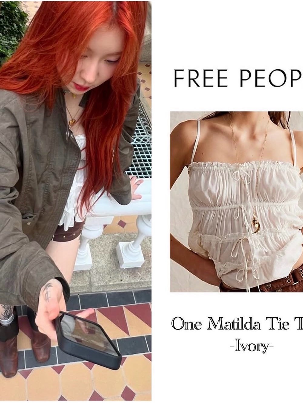 Free people women’s Matilda tie tank top